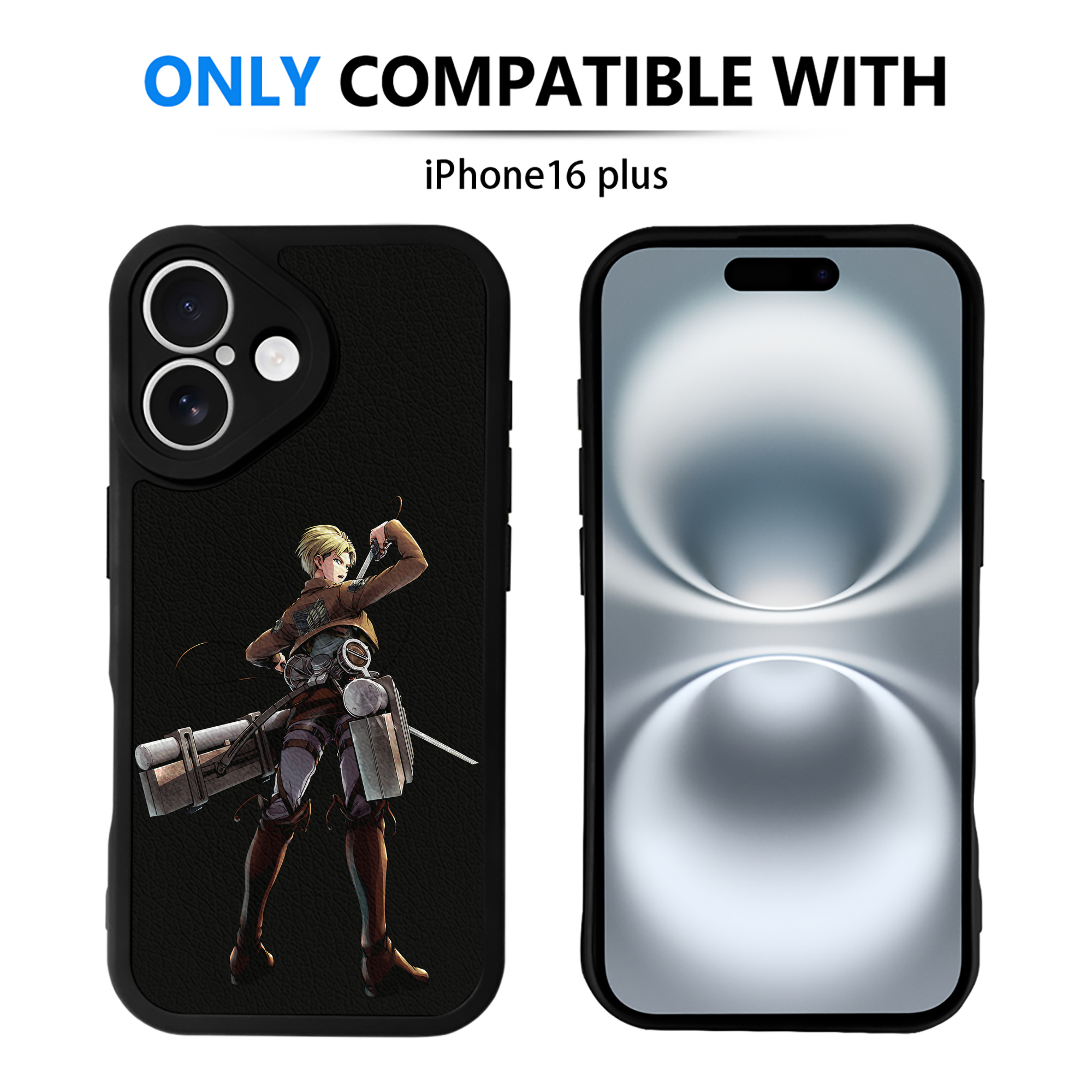 （画像用） 進撃の巨人 Attack on Titan 【iPhone 16シリーズ対応】シリコンスマホケース（レザー調） 材質：シリコン